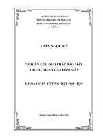 NGHIÊN CỨU GIẢI PHÁP BẢO MẬT TRONG ĐIỆN TOÁN ĐÁM MÂY