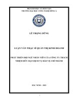 Phát Triển Đội Ngũ Nhân Viên Của Công Ty Trách Nhiệm Hữu Hạn Dịch Vụ Bảo Vệ Chí Thành