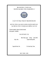 Nâng Cao Chất Lượng Nguồn Nhân Lực Tại Trung Tâm Y Tế Bộ Giao Thông Vận Tải