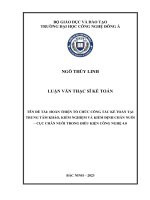 hoàn thiện tổ chức công tác kế toán tại trung tâm khảo kiểm nghiệm và kiểm định chăn nuôi cục chăn nuôi trong điều kiện công nghệ 40