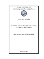 Hoàn Thiện Quản Lý Kênh Phân Phối Sản Phẩm Của Công Ty Tnhh Kim Lâm