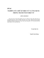 Nghiên Cứu Chữ Ký Điện Tử Và Ứng Dụng Trong Thanh Toán Điện Tử