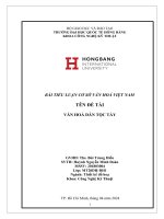 tiểu luận cơ sở văn hoá việt nam tên đề tài văn hoá dân tộc tày