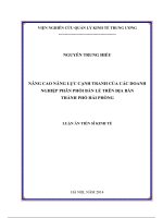 luận án tiến sĩ kinh tế nâng cao năng lực cạnh tranh của các doanh nghiệp phân phối bán lẻ trên địa bàn thành phố hải phòng