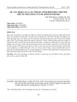 SỰ TÁC ĐỘNG CỦA CÁC THUỘC TÍNH ĐIỂM ĐẾN CHỢ NỔI ĐẾN SỰ HÀI LÒNG CỦA DU KHÁCH NỘI ĐỊA ĐIỂM CAO