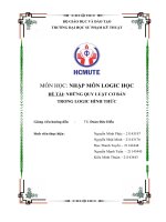 môn học nhập môn logic học đề tài những quy luật cơ bản trong logic hình thức