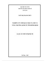 luận án tiến sĩ kinh tế nghiên cứu mối quan hệ của fdi và tăng trưởng kinh tế tỉnh bình định