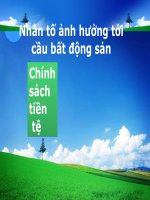 Tiểu Luận -  Thị Trường Bất Động Sản - Đề Tài - Nhân Tố Ảnh Hưởng Tới Cầu Bất Động Sản - Chính Sách Tiền Tệ