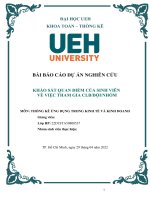 dự án nghiên cứu môn thống kê ứng dụng trong kinh tế và kinh doanh khảo sát quan điểm của sinh viên về việc tham gia clbđộinhóm