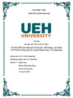 chủ đề phân tích mối quan hệ chi phí khối lượng lợi nhuận cvp hỗ trợ nhà quản trị ra quyết định trong 1 số trường hợp