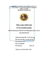 tiểu luận môn học ô tô chuyên dùng đề tài phương án thiết kế xe tải đông lạnh trên xe cở sở hino 300 xzu720