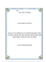 luận án tiến sĩ kinh tế quản lý tài chính tại các trường đại học công lập trực thuộc bộ công thương trong điều kiện thực hiện cơ chế tự chủ tài chính