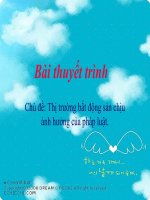 Tiểu Luận -  Thị Trường Bất Động Sản - Đề Tài -  Thị Trường Bất Động Sản Chịu Ảnh Hưởng Của Pháp Luật