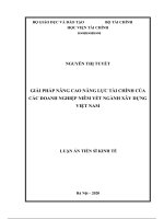 luận án tiến sĩ kinh tế giải pháp nâng cao năng lực tài chính của các doanh nghiệp niêm yết ngành xây dựng việt nam