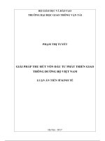 luận án tiến sĩ kinh tế giải pháp thu hút vốn đầu tư phát triển giao thông đường bộ việt nam