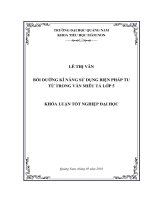 BỒI DƯỠNG KĨ NĂNG SỬ DỤNG BIỆN PHÁP TU TỪ TRONG VĂN MIÊU TẢ LỚP 5