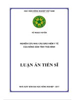 luận án tiến sĩ kinh tế nghiên cứu nhu cầu bảo hiểm y tế của nông dân tỉnh thái bình