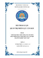 LIÊN HỆ THỰC TẾ CÔNG TÁC TỔ CHỨC HOẠT ĐỘNG QUẢN TRỊ NHÂN LỰC TẠI DOANH NGHIỆP VINAMILK