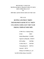 tiểu luận đường lối phát triển thành phần kinh tế tư nhân của đảng cộng sản việt nam trong thời kỳ đổi mới