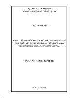 luận án tiến sĩ kinh tế nghiên cứu thu hút khu vực tư nhân tham gia đầu tư phát triển kết cấu hạ tầng giao thông đường bộ theo hình thức đối tác công tư ở việt nam