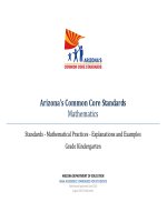 ARIZONA’S COMMON CORE STANDARDS MATHEMATICS STANDARDS – MATHEMATICAL PRACTICES - EXPLANATIONS AND EXAMPLES GRADE KINDERGARTEN