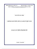 luận án tiến sĩ kinh tế chính sách tiêu dùng xanh ở việt nam
