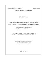 Luận văn thạc sĩ luật học: Pháp luật về lao động chưa thành niên - Thực trạng và một số kiến nghị hoàn thiện