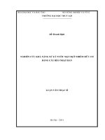 Luận văn thạc sĩ Khoa học Môi trường: Nghiên cứu khả năng xử lý nước mặt bị ô nhiễm hữu cơ bằng cây bèo Nhật Bản
