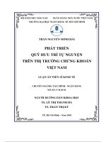 luận án tiến sĩ kinh tế phát triển quỹ hưu trí tự nguyện trên thị trường chứng khoán việt nam