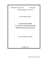 Luận văn thạc sĩ Luật học: Vi phạm hành chính và xử phạt hành chính trong lĩnh vực công chứng