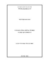 Luận văn thạc sĩ luật học: Văn bản công chứng vô hiệu và hậu quả pháp lý