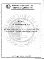 Kỷ yếu hội thảo khoa học : Góp ý dự thảo Luật Phí và lệ phí nhằm đáp ứng yêu cầu cải cách tài chính công hiện nay