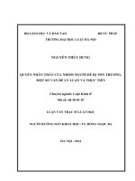 Luận văn thạc sĩ Luật học: Quyền nhân thân của nhóm người dễ bị tổn thương - Một số vấn đề lý luận và thực tiễn