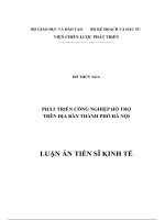 uận án tiến sĩ kinh tế phát triển công nghiệp hỗ trợ trên địa bàn thành phố hà nội