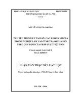 Luận văn thạc sĩ luật học: Thủ tục thanh lý tài sản, các khoản nợ của doanh nghiệp lâm vào tình trạng phá sản theo quy định của pháp luật Việt Nam