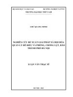 Luận văn thạc sĩ Quy hoạch và quản lý tài nguyên nước: Nghiên cứu đề xuất giải pháp xã hội hóa quản lý đê điều và phòng, chống lụt, bão thành phố Hà Nội