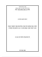 Luận Án Tiến Sĩ Kinh Tế Phát Triển Thị Trường Truyền Hình Trả Tiền Ở Một Số Quốc Gia Và Bài Học Cho Việt Nam