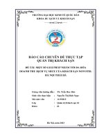 Chuyên đề thực tập: Một số giải pháp nhằm tối đa hóa doanh thu dịch vụ MICE của khách sạn Novotel Hà Nội Thái Hà
