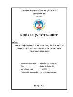 Khóa luận tốt nghiệp: Hoàn thiện công tác quản lý dự án đầu tư tại công ty cổ phần bất động sản Quang Anh giai đoạn 2016 - 2025