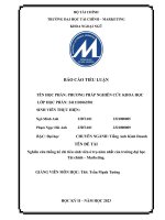 đề tài nghiên cứu thống kê chi tiêu sinh viên ở trọ năm nhất của trường đại học tài chính marketing