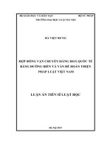 Luận án tiến sĩ luật học: Hợp đồng vận chuyển hàng hóa quốc tế bằng đường biển và vấn đề hoàn thiện pháp luật Việt Nam
