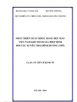 luận án tiến sĩ kinh tế phát triển xuất khẩu hàng dệt may việt nam khi tham gia hiệp định đối tác xuyên thái bình dương tpp