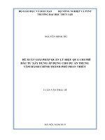 Luận văn thạc sĩ Quản lý xây dựng: Đề xuất giải pháp quản lý hiệu quả chi phí đầu tư xây dựng áp dụng cho dự án Trung tâm hành chính thành phố Phan Thiết