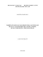Luận văn thạc sĩ kỹ thuật chuyên ngành Quản Lý xây dựng: Nghiên cứu đề xuất giải pháp nâng cao năng lực quản lý vận hành hồ chứa nước Lanh Ra, huyện Ninh Phước, tỉnh Ninh Thuận