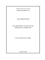 Luận văn thạc sĩ luật học: Quấy rối tình dục tại nơi làm việc theo Bộ luật lao động 2019