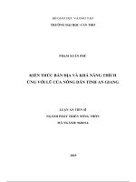 luận án tiến sĩ ngành phát triển nông thôn kiến thức bản địa và khả năng thích ứng với lũ của nông dân tỉnh an giang