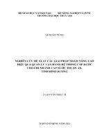 Luận văn thạc sĩ kỹ thuật chuyên ngành Kỹ thuật cấp thoát nước: Nghiên cứu đề xuất các giải pháp nhằm nâng cao hiệu quả quản lý vận hành hệ thống cấp nước cho chi nhánh cấp nước Thuận An, tỉnh Bình Dương