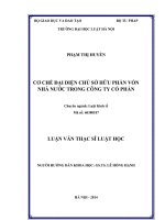 Luận văn thạc sĩ luật học: Cơ chế đại diện chủ sở hữu phần vốn Nhà nước trong Công ty cổ phần