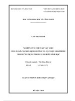 luận án tiến sĩ ngành vật liệu điện tử nghiên cứu chế tạo vât liệu ống nanô cácbon định hướng và vât liệu graphene nhằm ứng dụng trong cảm biến sinh học