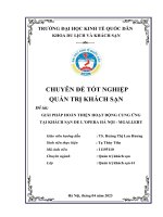 Chuyên đề tốt nghiệp: Giải pháp hoàn thiện hoạt động cung ứng tại khách sạn de l''Opera Hà Nội - MGallery